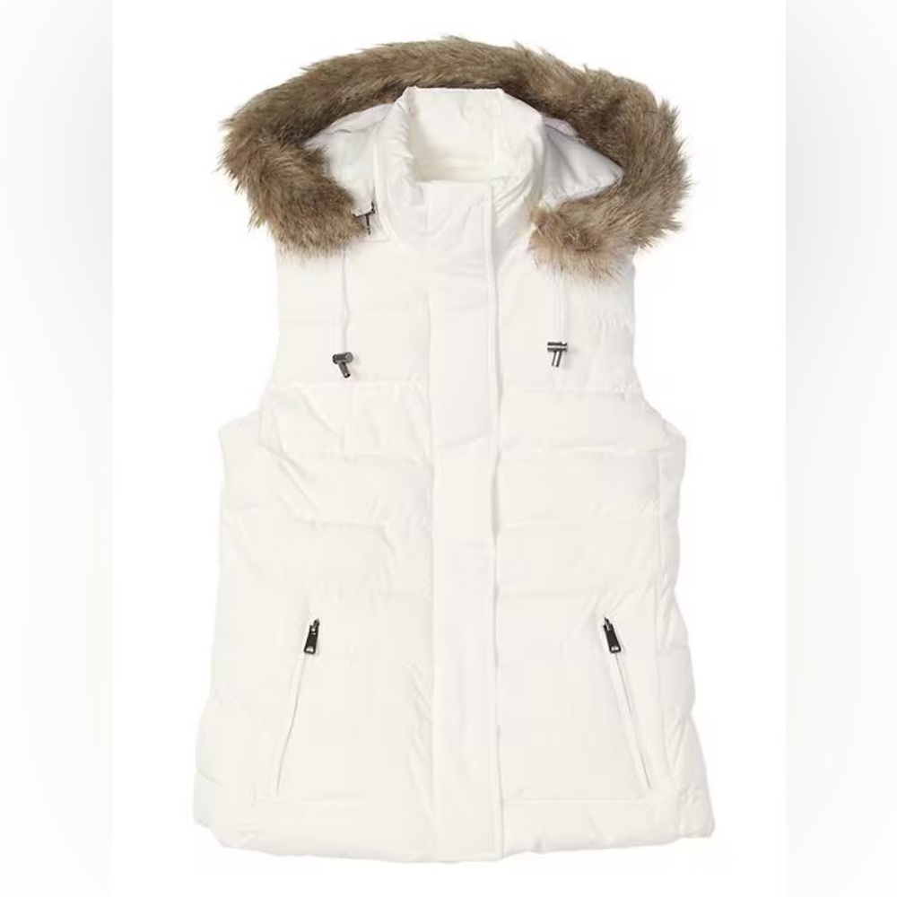 Banana Republic white puffer vest, size S